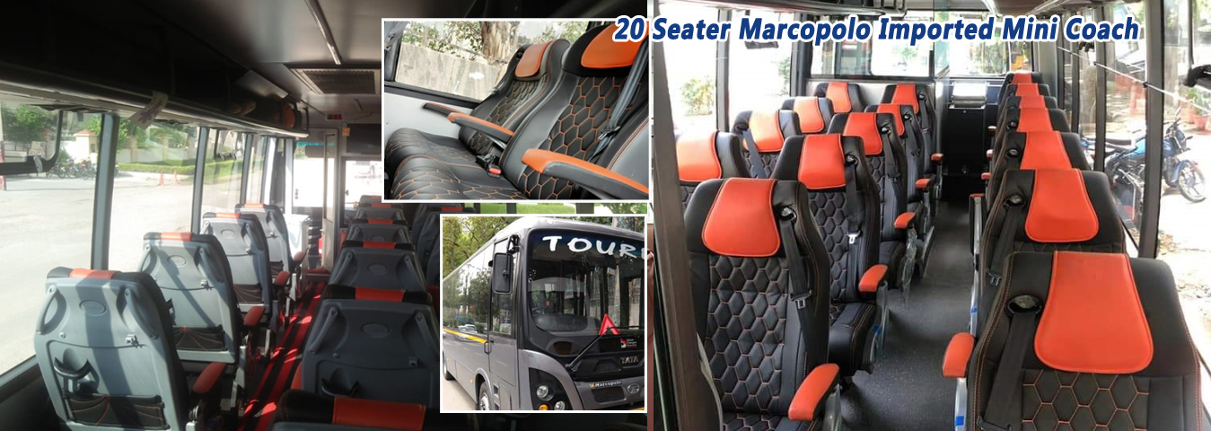 20+1 imported marcopolo mini coach bus hire delhi